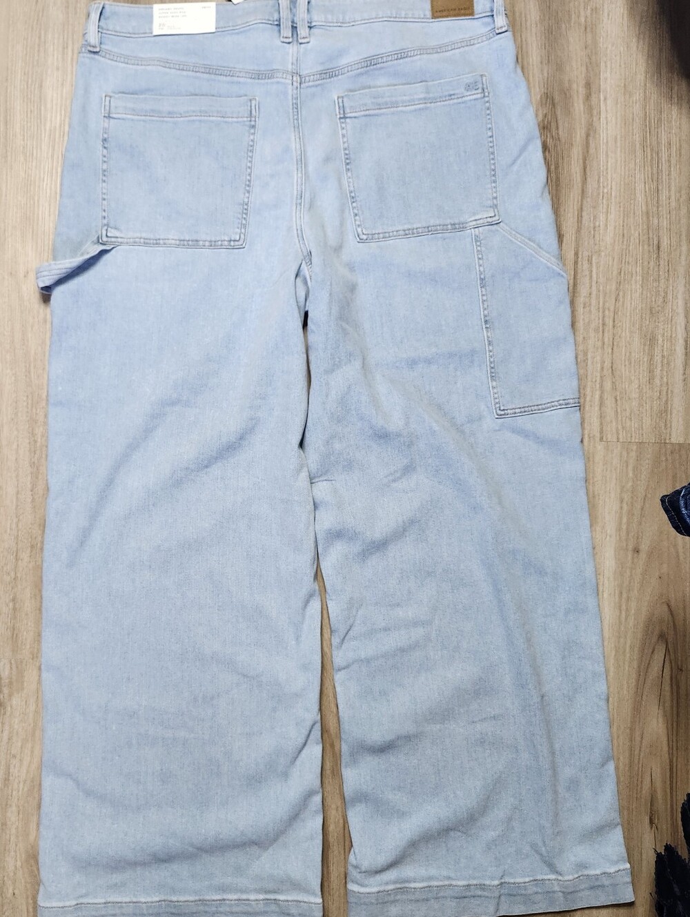 American Eagle High Rise Baggy Wide Leg Womens 20 Dreamy Drape Stretch Light Was - Picture 7 of 14